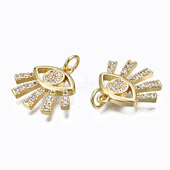 Brass Micro Pave Clear Cubic Zirconia Pendants&nbsp;ZIRC-N039-141-NF