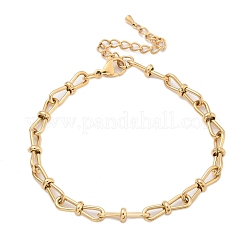 304 Stainless Steel Bowknot Link Anklets for Women&nbsp;AJEW-U025-02G