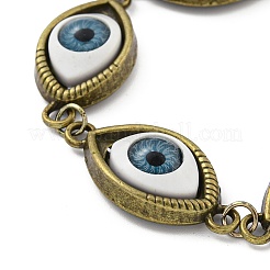 Retro Eye Alloy & Resin Link Bracelets for Women&nbsp;BJEW-G705-01AB