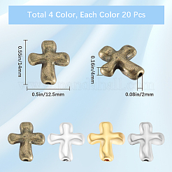 80Pcs 4 Colors Alloy Beads&nbsp;TIBEB-SP0001-13