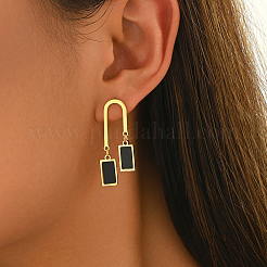 201 Stainless Steel Enamel Stud Dangle Earrings for Women&nbsp;LJ2038