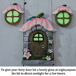 Resin Fairy Gnome Window and Door Sculpture&nbsp;AJEW-WH0415-95