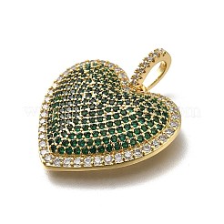 Brass Micro Pave Cubic Zirconia Pendants&nbsp;KK-C090-43G