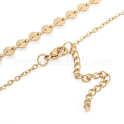 PVD Vacuum Plating 304 Stainless Steel Oval Link Chain Necklaces&nbsp;NJEW-M187-01G