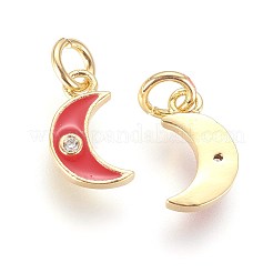 Brass Micro Pave Cubic Zirconia Charms&nbsp;ZIRC-G150-08G