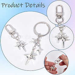 2Pcs 2 Styles Alloy Keychains&nbsp;KEYC-SP0001-37B
