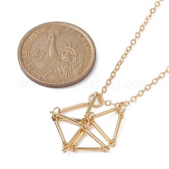 Brass Macrame Pouch Empty Stone Holder for Pendant Necklaces Making&nbsp;NJEW-JN04445-01