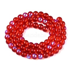 Transparent Electroplate Glass Beads Strands&nbsp;EGLA-Q132-6MM-01A-06