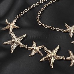 Alloy Starfish Chain Belts for Women&nbsp;NJEW-B120-02