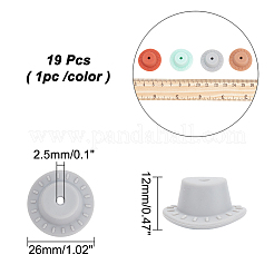 19Pcs 19 Colors Silicone Beads&nbsp;SIL-AR0001-05