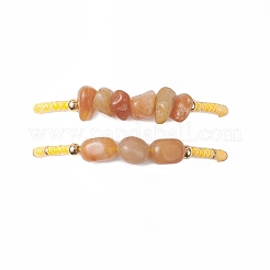 2Pcs Natural Mixed Gemstone & Glass Seed Beads Braided Bead Bracelets for Women&nbsp;BJEW-MZ00247