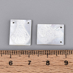 Natural White Shell Mother of Pearl Shell Pendants&nbsp;SSHEL-S264-002B