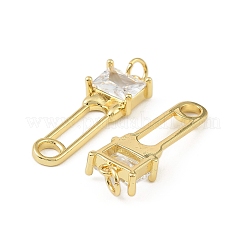 Brass Micro Pave Cubic Zirconia Pendants&nbsp;KK-H527-30G