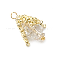Glass Seed Beaded Bud Pendants&nbsp;PALLOY-MZ01096-01