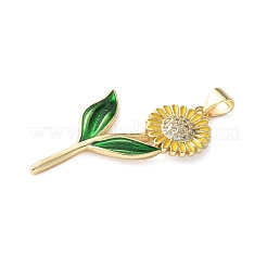 Brass Micro Pave Cubic Zirconia Pendants&nbsp;X-KK-A252-06A-G