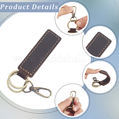 2Pcs 2 Colors Cowhide Leather Keychains&nbsp;KEYC-CL0001-29