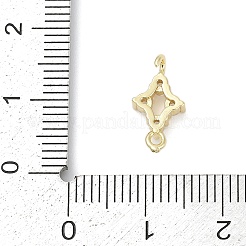 Brass Micro Pave Clear Cubic Zirconia Connector Charms&nbsp;KK-Z094-08G-02