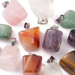 12Pcs 6 Style Natural & Synthetic Gemstone Pendants&nbsp;G-FS0001-35