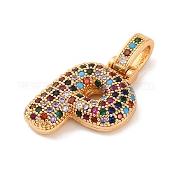 Brass Micro Pave Cubic Zirconia Pendants&nbsp;KK-C076-29P-G02