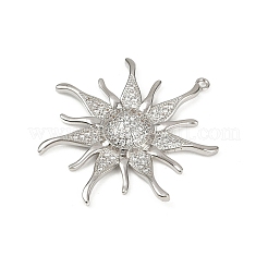 Brass Micro Pave Cubic Zirconia Pendants&nbsp;KK-M322-47B-P