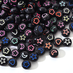 Opaque Black Acrylic Beads&nbsp;SACR-YW0001-21A