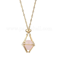 3Pcs 3 Styles 304 Stainless Steel Empty Macrame Pouch Pendant Singapore Chain Necklace Making&nbsp;NJEW-JN05283