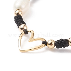 Natural Mixed Stone & Freshwater Pearl Braided Bead Bracelets&nbsp;BJEW-JB08720-04