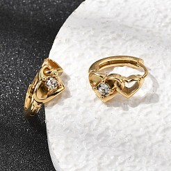 Valentine's Day 304 Stainless Steel Rhinestone Hoop Earrings&nbsp;EJEW-P344-03G
