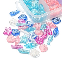 50G 5 Colors Craft Style Transparent Acrylic Beads&nbsp;TACR-YW0001-52