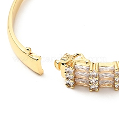 Clear Cubic Zirconia Hinged Bangle&nbsp;BJEW-J165-17G