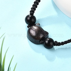 Cat Head Resin Brainded Bead Bracelets&nbsp;BJEW-L701-02B