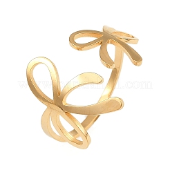 304 Stainless Steel Open Cuff Rings for Women&nbsp;RJEW-K302-01G