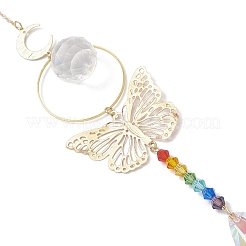 Chakra Glass Teardrop Hanging Suncatchers&nbsp;HJEW-JM04244