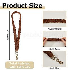 4Pcs 4 Colors Polyester ID Card Cell Phone Lanyard&nbsp;AJEW-HS0001-40