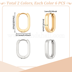 6 Pairs 2 Colors 304 Stainless Steel Huggie Hoop Earrings&nbsp;EJEW-UN0003-11