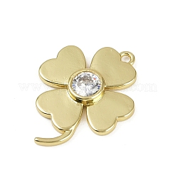 Brass Micro Pave Cubic Zirconia Pendants&nbsp;KK-M322-32G
