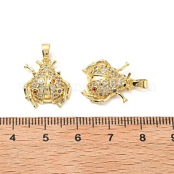 Brass Micro Pave Cubic Zirconia Pendants&nbsp;KK-G533-23G