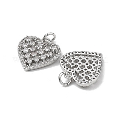 SHEGRACE Brass Micro Pave Clear Cubic Zirconia Pendants&nbsp;XGRQ2C704-412P