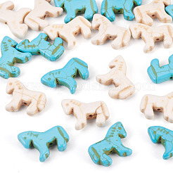 20Pcs 2 Colors Synthetic Turquoise Dyed Horse Beads&nbsp;G-TA0003-18B