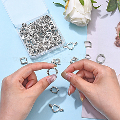 100Pcs 10 Styles Tibetan Style Alloy Bead Frame&nbsp;FIND-YW0007-62
