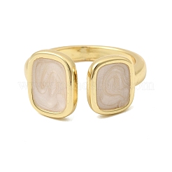 Brass Enamel Cuff Open Rings for Women&nbsp;RJEW-K264-10B-G