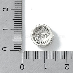 Rack Plating Brass Micro Pave Clear Cubic Zirconia Beads&nbsp;KK-A220-07P