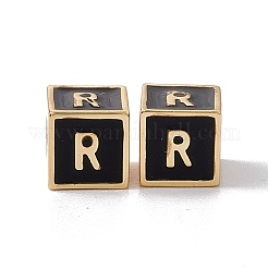 Rack Plating Brass Enamel Beads&nbsp;KK-B060-04G-01R