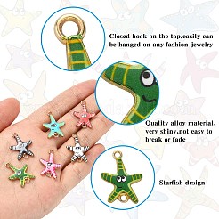 35Pcs 7 Colors Ocean Theme Alloy Enamel Connector Charms&nbsp;ENAM-CJ0003-72