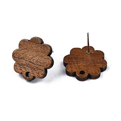 Walnut Wood Stud Earring Findings&nbsp;MAK-N032-015
