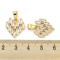 Brass Micro Pave Clear Cubic Zirconia Pendants&nbsp;ZIRC-P115-04G
