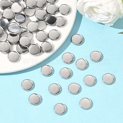 Non-Tarnish Flat Round 304 Stainless Steel Plain Edge Bezel Cups&nbsp;X-STAS-S028-28