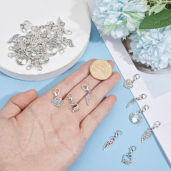 36Pcs 6 Styles Wings Alloy Pendant Decorations&nbsp;HJEW-GO00258