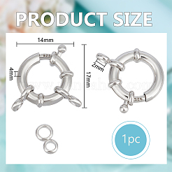 1Pc 925 Sterling Silver Spring Ring Clasps&nbsp;STER-BC0003-01B