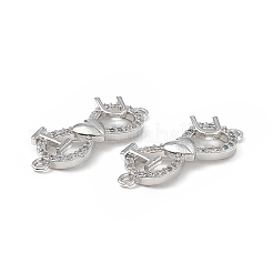 Brass Micro Pave Clear Cubic Zirconia Connector Charms&nbsp;KK-E068-VB377